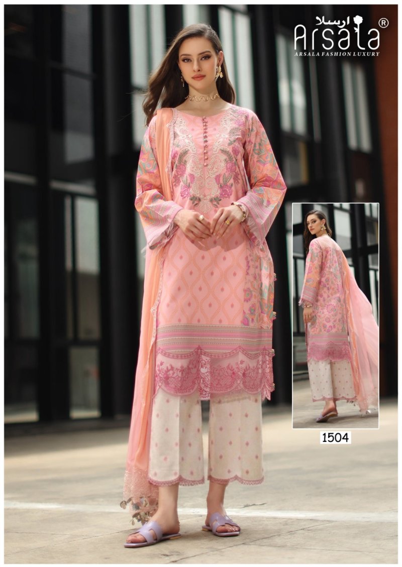 Amira Vol 15 By Arsala Lawn Cotton Karachi Dress Material 